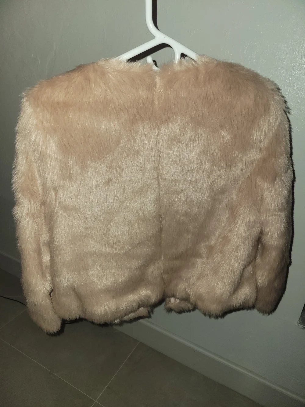 Forever 21 Rose Blush Faux Fur Teddy Jacket